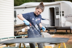 Painting camper dining table top