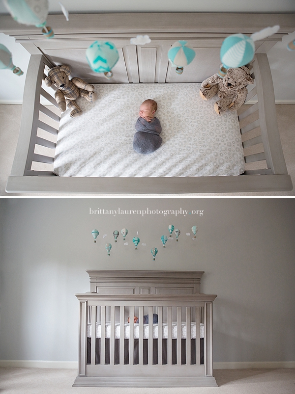 Newborn in crib 
